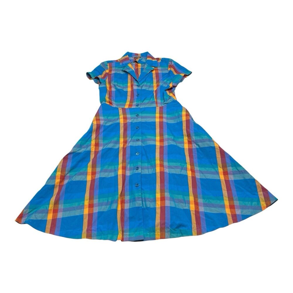 Vintage J. Peterman Company Plaid Cotton Dress